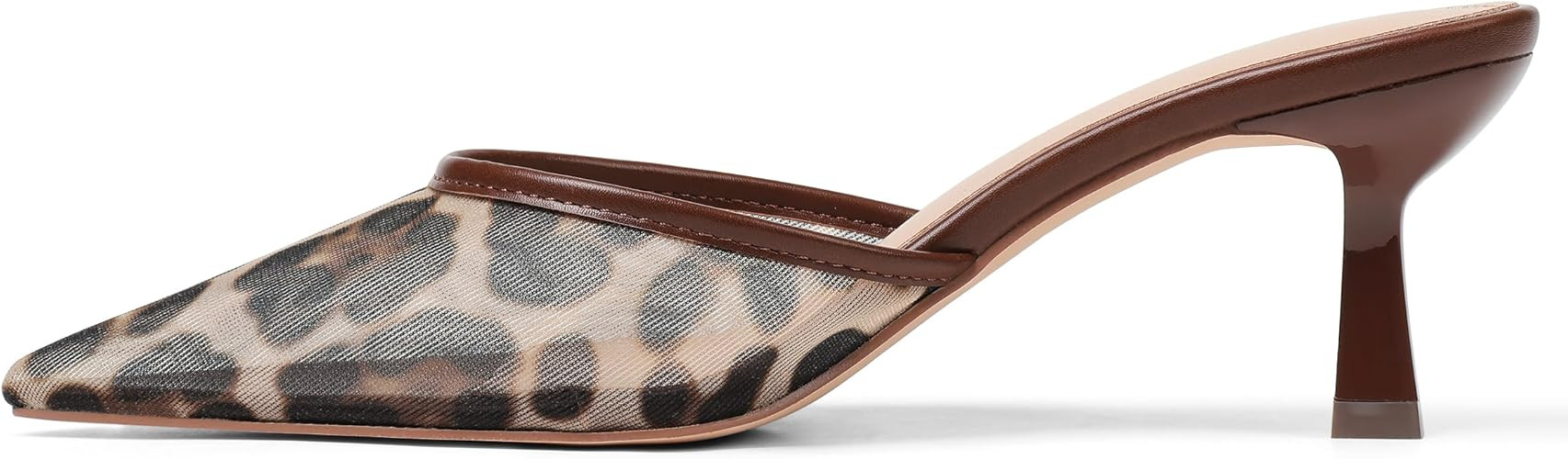 VOMIRA Black Kitten Heels for Women Closed Pointed Toe Stiletto Heels Black Mules for Women Slip ... | Amazon (US)