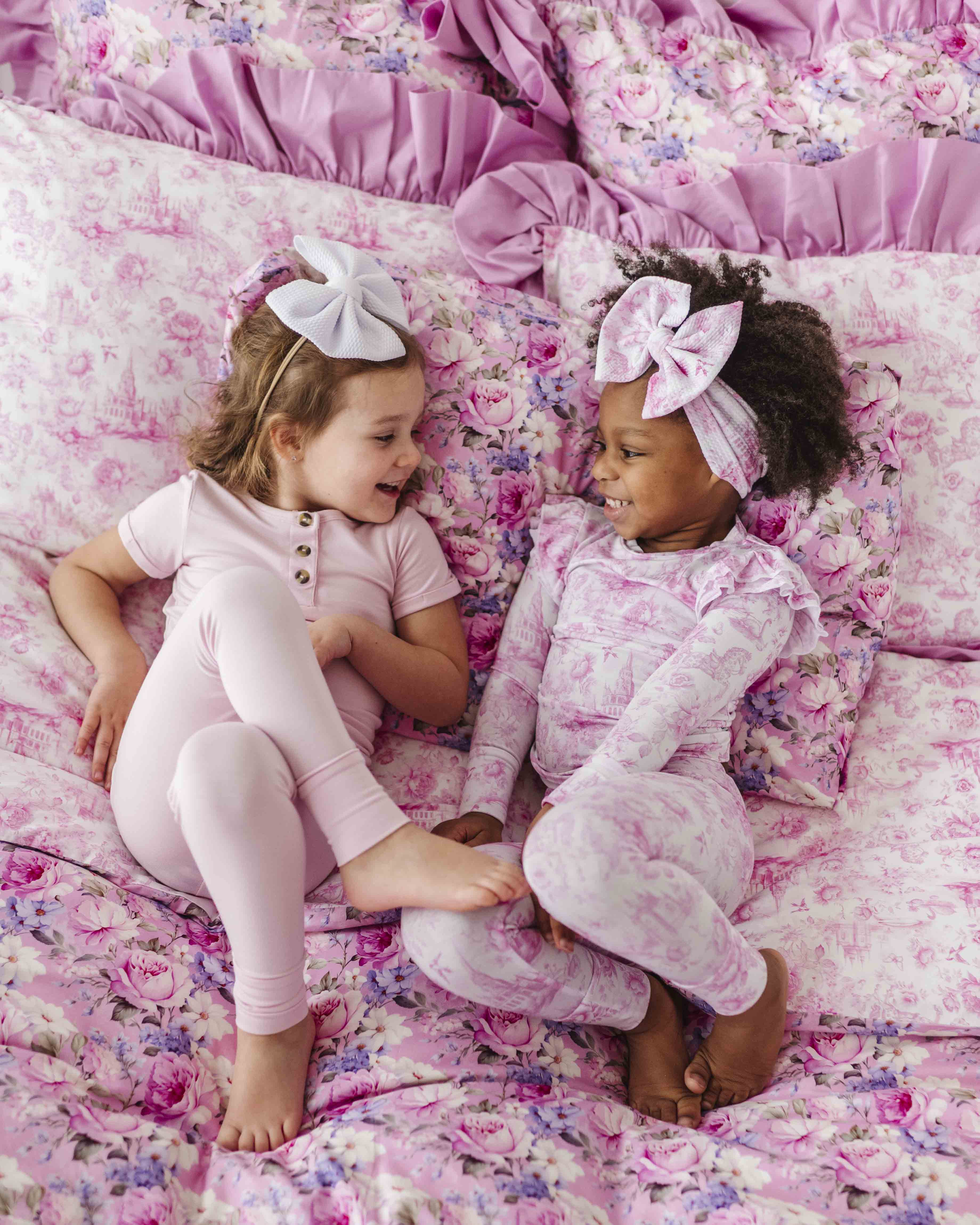 Blush in Bloom Reversible Ruffled Duvet Cover Set | Bums & Roses