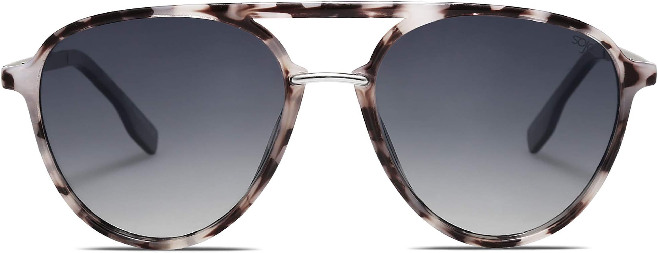 SOJOS Retro Aviator Polarized Sunglasses for Women Men Double Bridge Ladies Shades | Amazon (US)