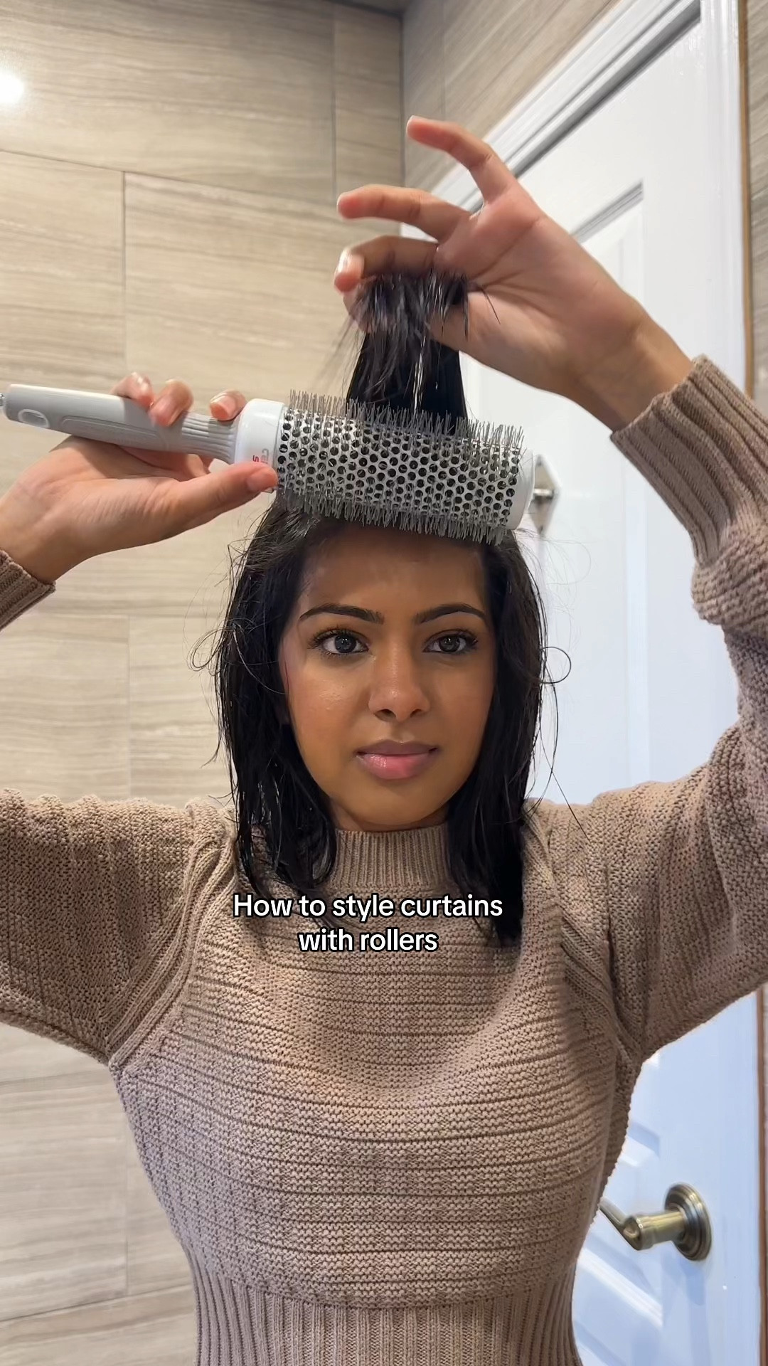 Styling curtain bangs, rollers, hair styling, hair, blow dry 



#LTKVideo #LTKbeauty