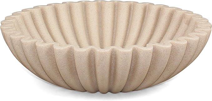 Ruffle Decorative Bowl, Large Fruit Bowl for Kitchen Counter, Stylish Key Bowl for Entry Table, H... | Amazon (US)