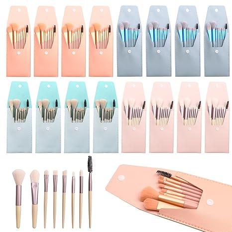 16 Sets Travel Makeup Brush Set Synthetic Fiber Face Make up Brushes Bridesmaid Gift Foundation B... | Amazon (US)