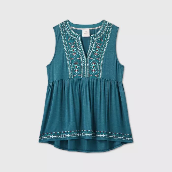 Women's Sleeveless Embroidered Blouse - Knox Rose™ | Target