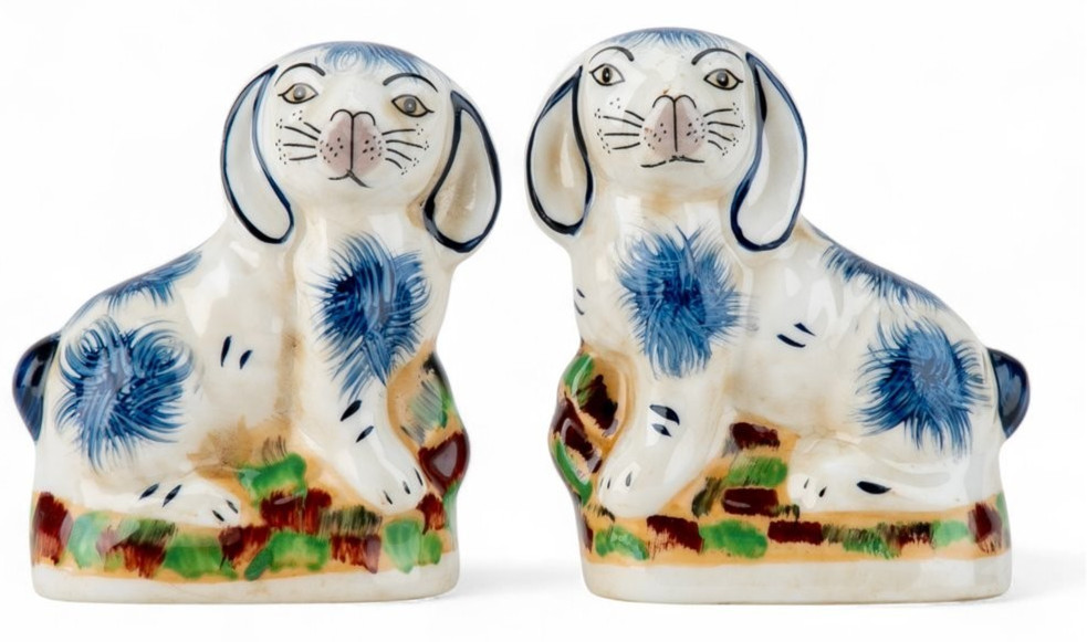 Staffordshire Petite Mini Bunny Hares Figurines- Blue- Pair-4''H | eBay US