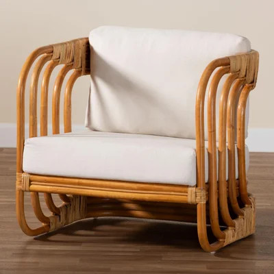 Bali & Pari Corsa Modern Bohemian Natural Rattan Arm Chair | Wayfair North America