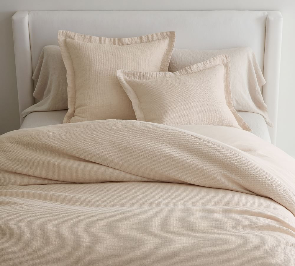 Belgian Flax Linen Waffle Duvet Cover | Pottery Barn (US)