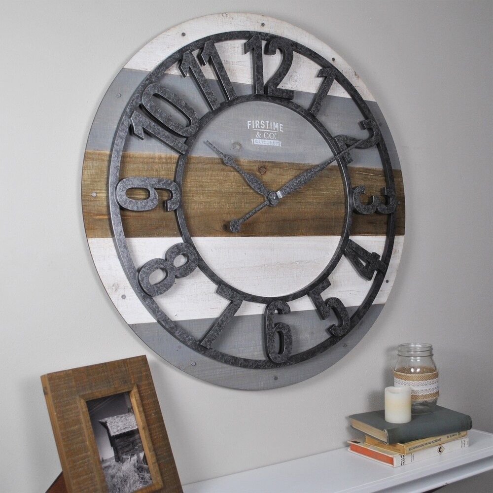 FirsTime & Co.Â® Shabby Planks Wall Clock (As Is Item) | Bed Bath & Beyond