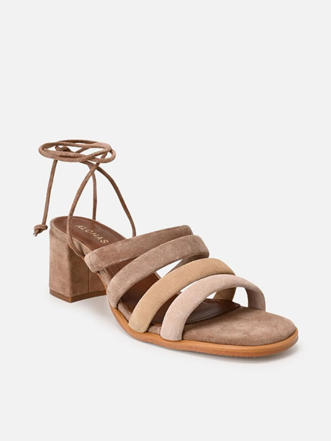 Letizia - Beige Suede Sandals | ALOHAS | Alohas FR