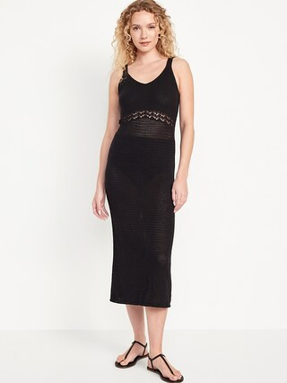 Sleeveless Crochet Midi Dress | Old Navy (US)