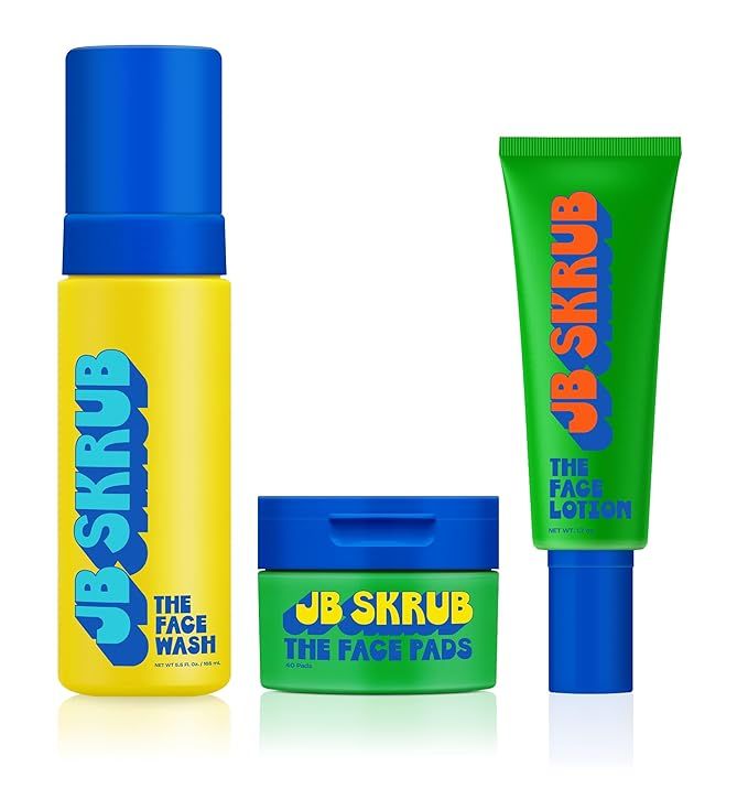 JB SKRUB Ultimate Face Care Bundle - The Face Lotion, The Face Pads, and The Face Wash | Amazon (US)