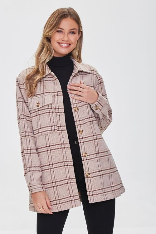 Plaid Button-Front Shacket | Forever 21 (US)
