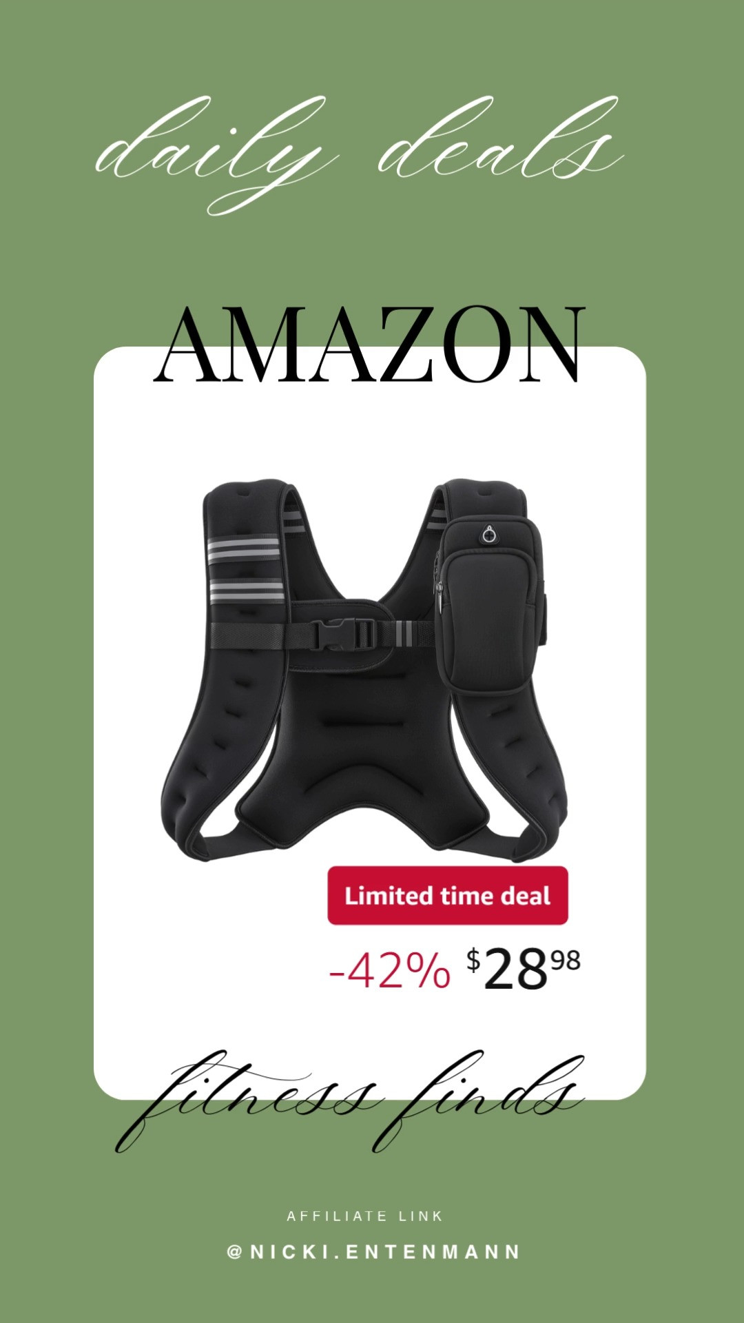 Level up your training with this weight vest featuring reflective stripes. Extra resistance, added visibility, and a comfortable fit make every workout stronger and safer 💪🏃‍♂️🌟

#weightvest #workoutgear #fitnessaccessories #trainingvest #reflectivestripe #gymessentials #homeworkout #strengthtraining #fitnesstools #exerciseequipment 

 #LTKfitnessgoals #LTKActive #LTKHome