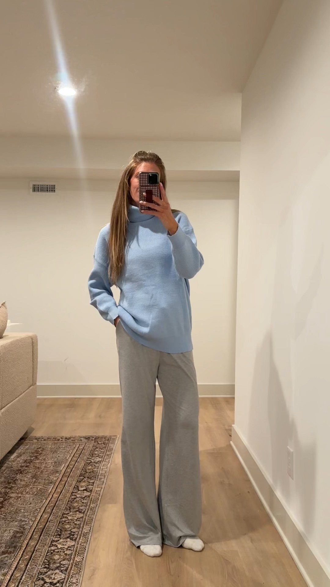 Comfy wfh outfit for pregnancy!
Size medium in ribbed turtleneck 
Medium tall in wideleg lounge pants for bump! 



Bump friendly, Vuori, tall girl friendly, tall sizes, loungewear 

#LTKTall #LTKootd #LTKBump