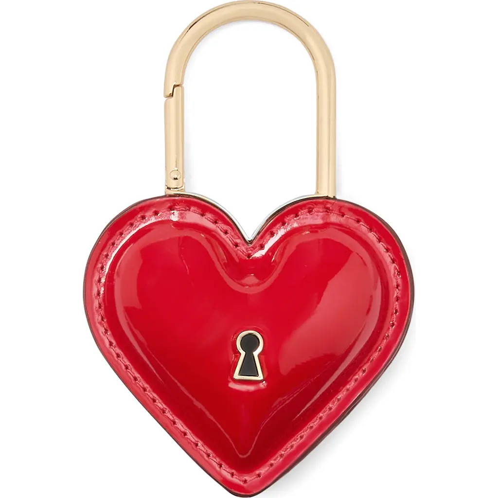 Kate Spade New York key to my heart patent leather bag charm in Cherry Rouge at Nordstrom | Nordstrom