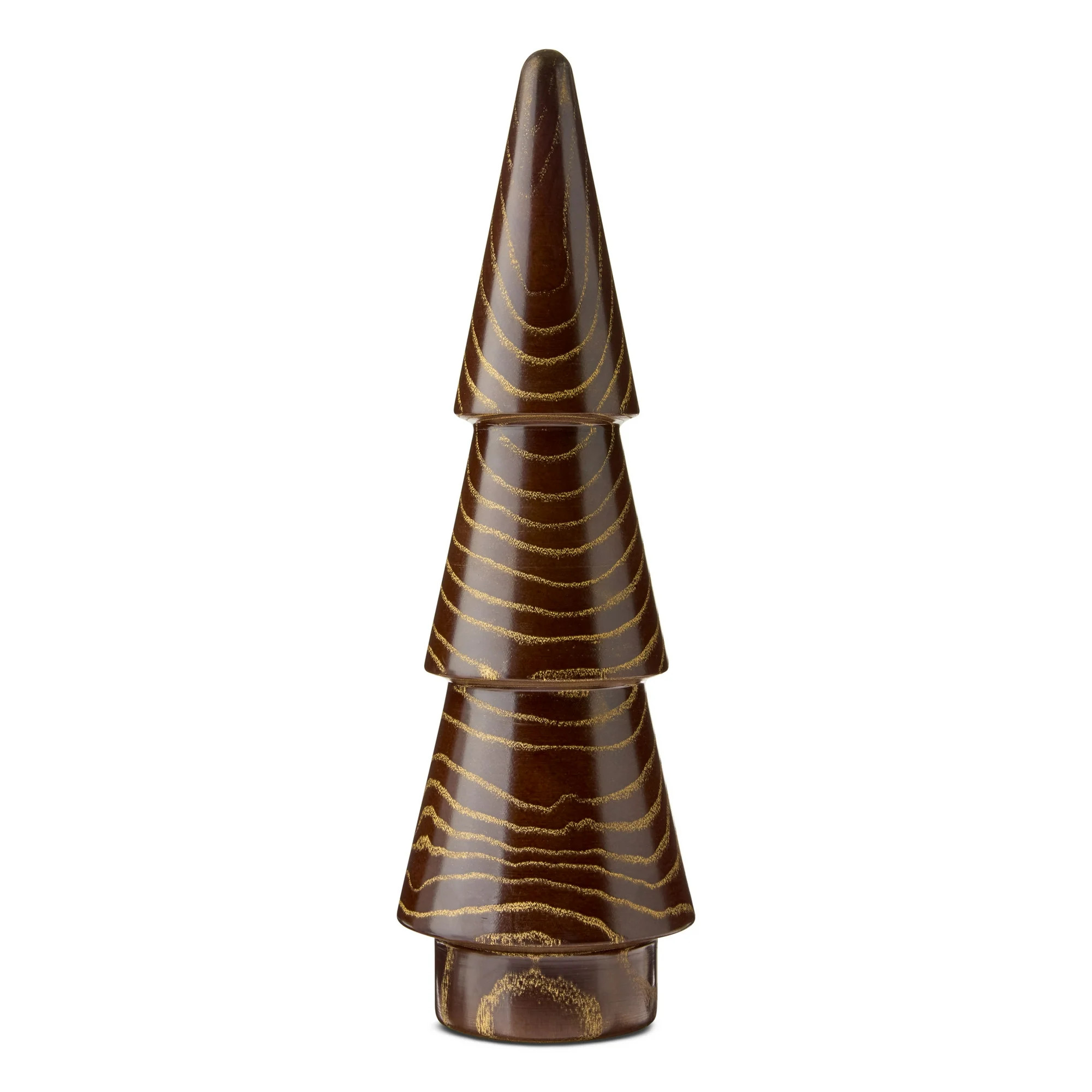 Wooden Christmas Tree Tabletop Decoration, Brown, 15.7", by Holiday Time | Walmart (US)