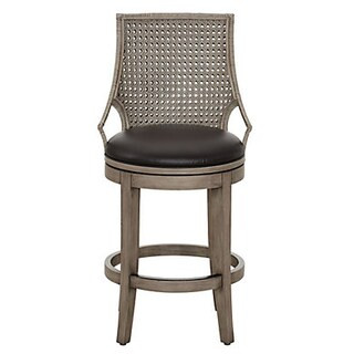 Makena Swivel Counter Stool with Gray Washed Wood & Double Cane Back | Ballard Designs, Inc.