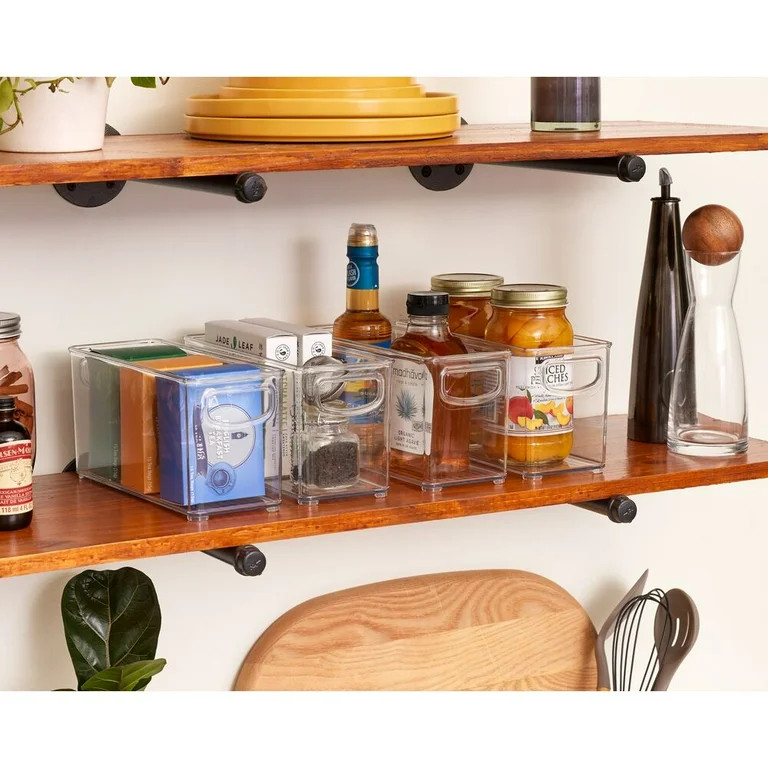 iDesign 4-Piece Recycled Plastic Small Stackable Kitchen Organizer Bin with Integrated Handles fo... | Walmart (US)