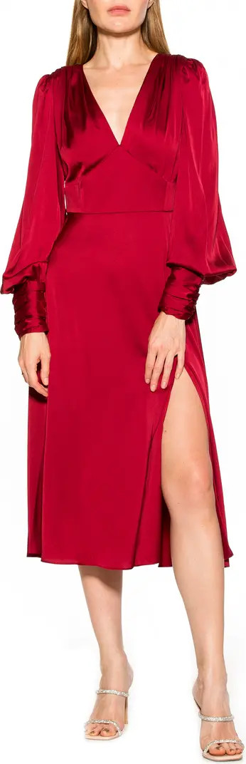 Alexia Admor Elysa Long Sleeve Satin Midi Dress | Nordstromrack | Nordstrom Rack