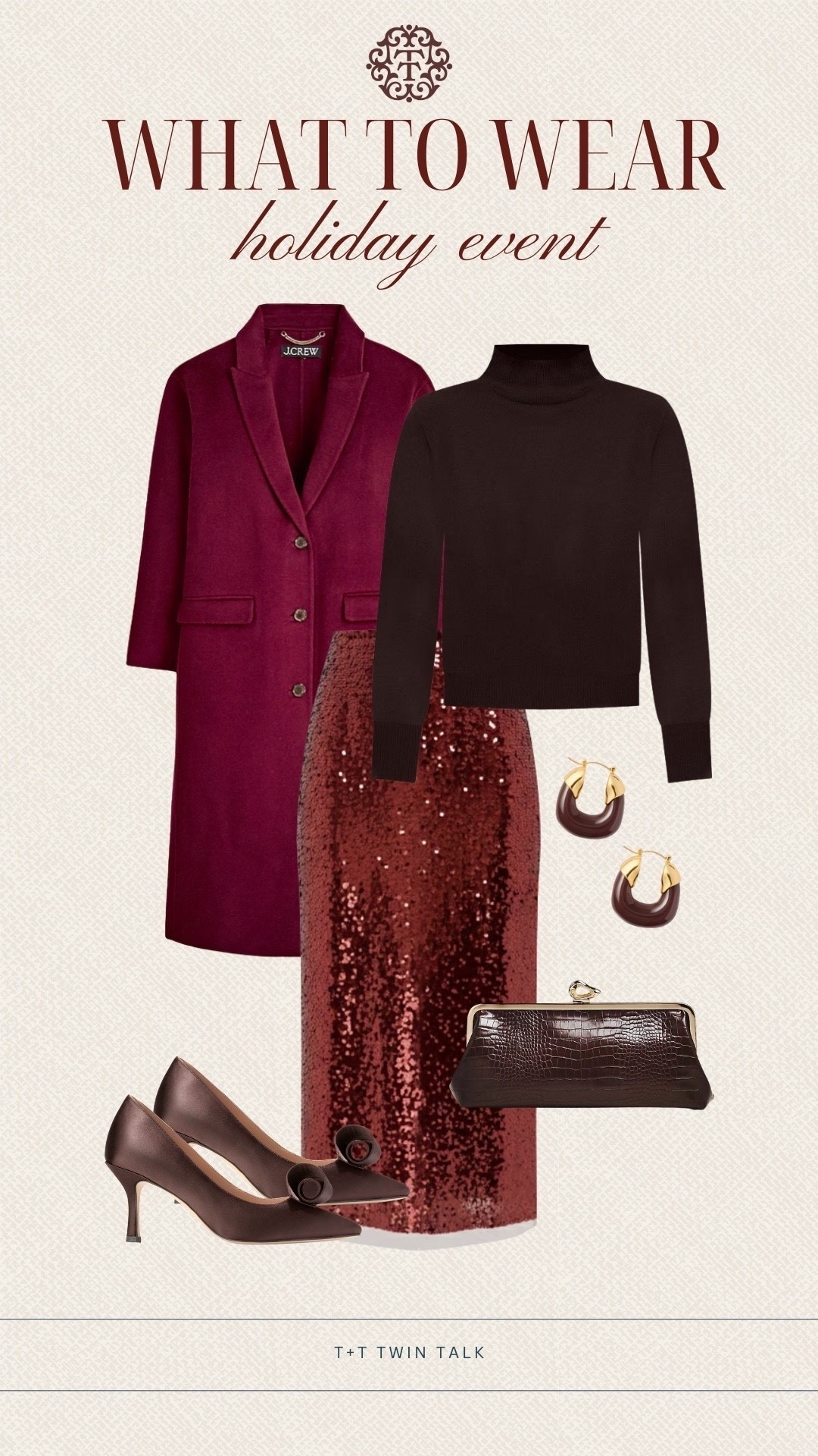 T+T, what to wear to a holiday party! We love this sparkly skirt from Tuckernuck. We’d pair would pair it with a long sleeve sweater and J.Crew sweater layered on top. We would add a pair of heels, Tuckernuck earrings, and stylish clutch to complete the look. 

#LTKHoliday #LTKOver40 #LTKSeasonal