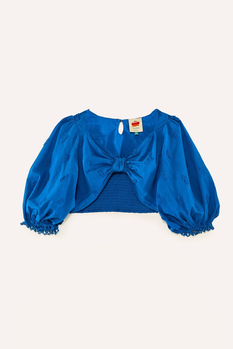 Blue 3D Pineapple Crop Top | FarmRio (US)