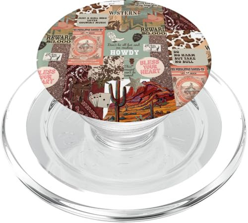 Western Cowboy Cowgirl Country Aesthetic Vintage Collage PopSockets PopGrip for MagSafe | Amazon (US)