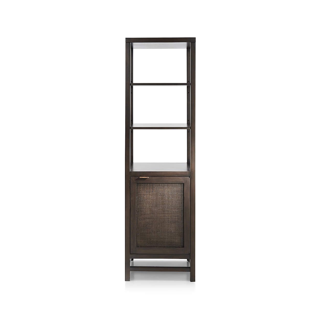 Blake Light Brown with Grey Wash Teak and Rattan Tall Cabinet + Reviews | Crate & Barrel | Crate & Barrel