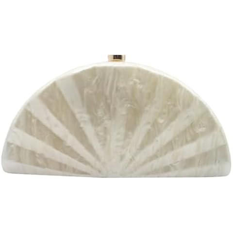 Women Fan Shell Acrylic Clutch Purse Marble Evening Bag Unique Handbag Cute Shell Clutch Wedding ... | Amazon (US)