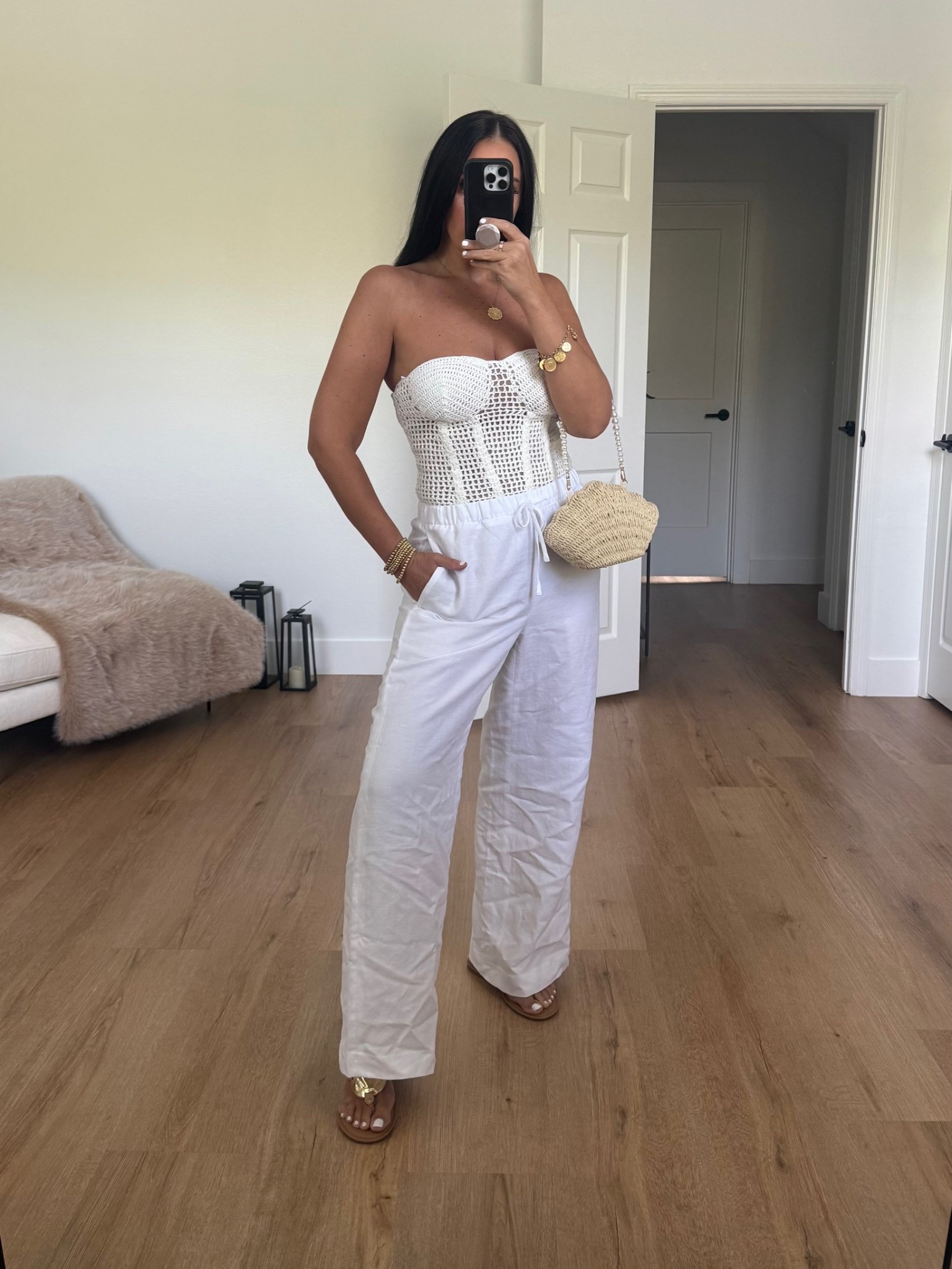 Want It All Open Stitch Strapless Bustier Top. Cruiselinen™ Lodge Pant
