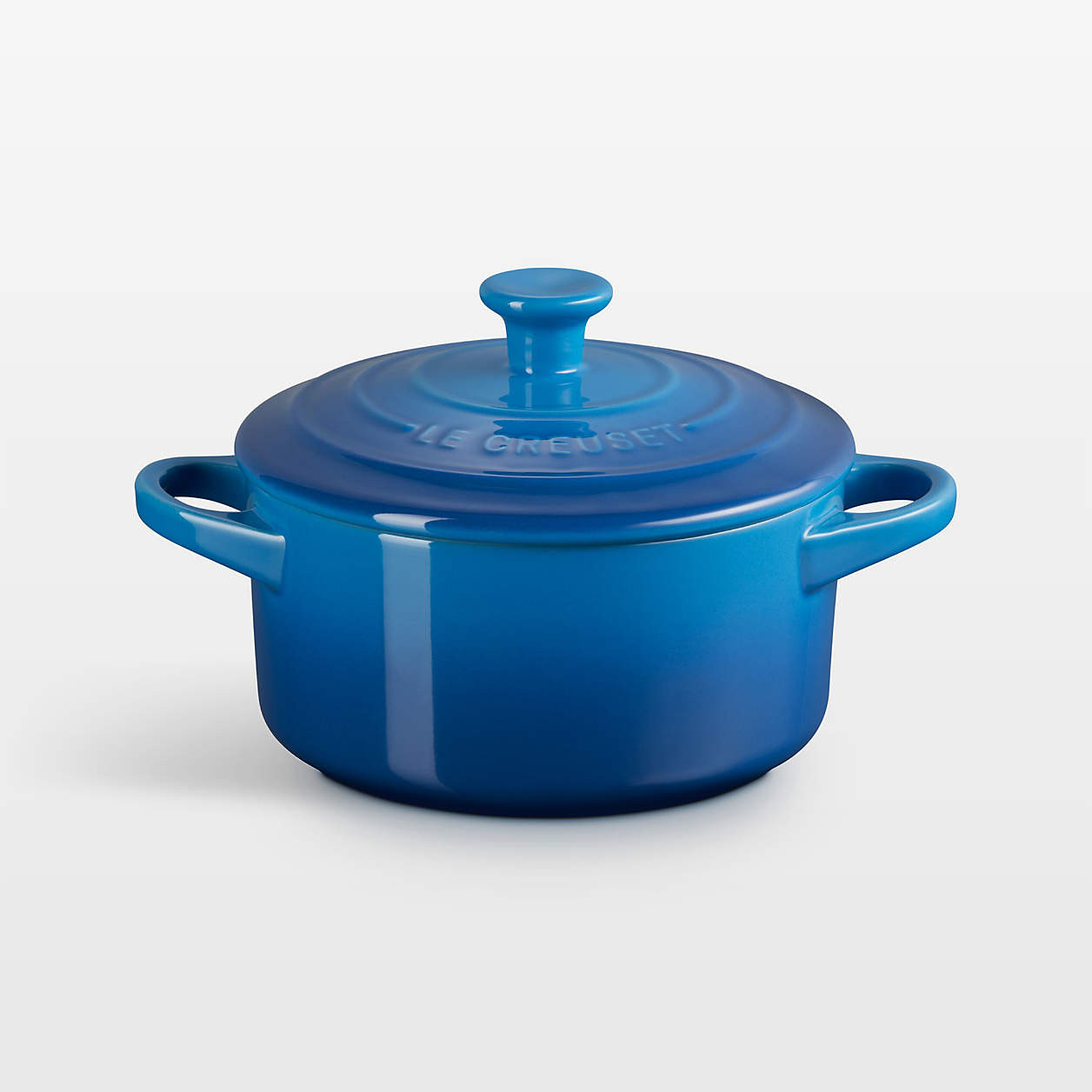 Le Creuset 24-Oz. Marseille Round Mini Cocotte with Lid + Reviews | Crate & Barrel | Crate & Barrel