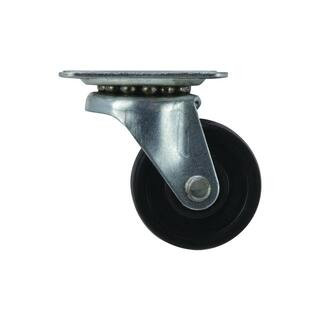 Everbilt 1-1/2 in. Black Soft Rubber and Steel Swivel Plate Caster with 40 lb. Load Rating 49489 ... | The Home Depot