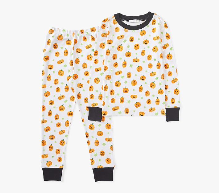 Glow-in-Dark Happy Pumpkins Tight Fit Pajama ,10, Orange Multi | Pottery Barn Kids