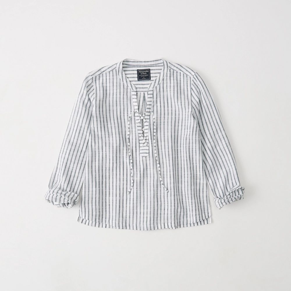 Womens Lace-up Popover Shirt | Abercrombie & Fitch US & UK