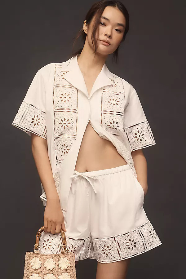 ALIGNE Chelsea Broderie Eyelet Shorts | Anthropologie (US)