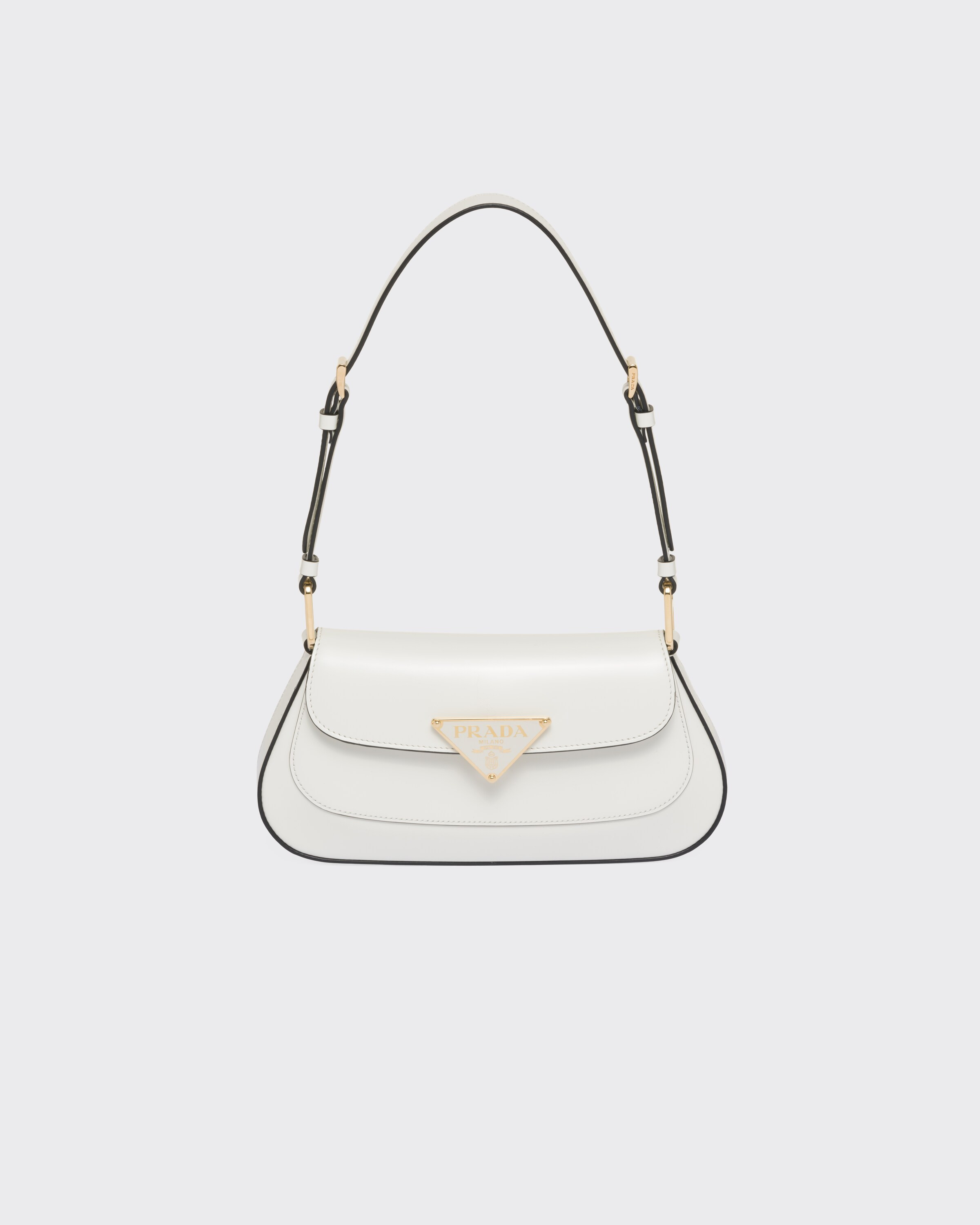 Brushed leather shoulder bag | Prada US