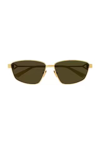 Bottega Veneta New Triangle Cat Eye Metal Sunglasses in Shiny Gold & Brown from Revolve.com | Revolve Clothing (Global)