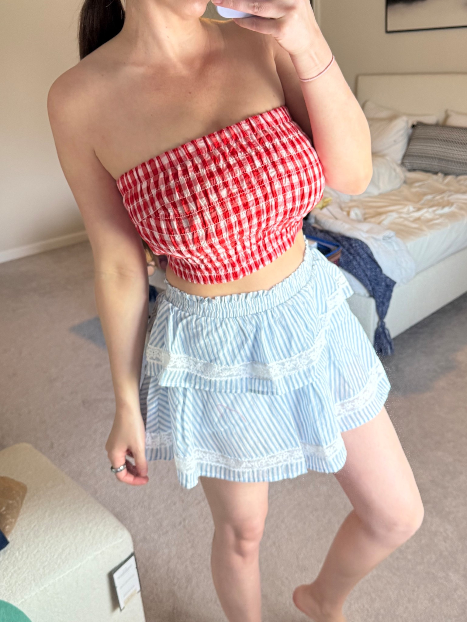 Skirt comes in 4 colors & gingham tube top also comes in blue- Wearing mediums

#LTKFindsUnder100 #LTKStyleTip #LTKFindsUnder50