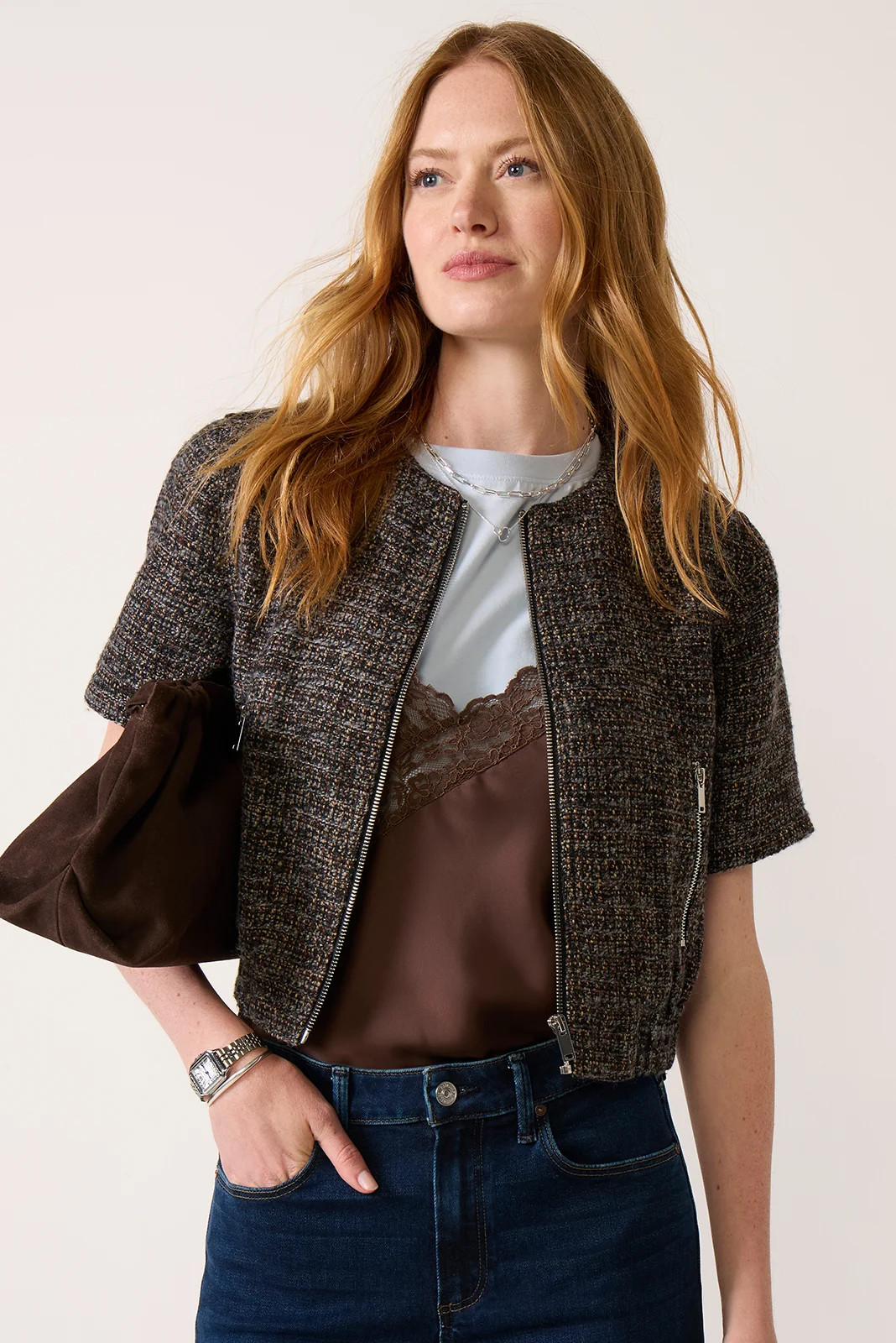 Billie Boucle Bomber | Evereve