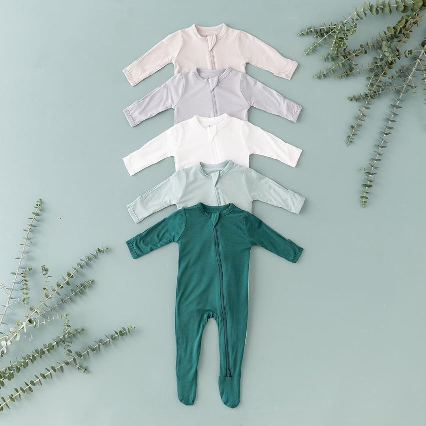 KYTE BABY Soft Bamboo Rayon Rompers, Zipper Closure, 0-24 Months | Amazon (US)