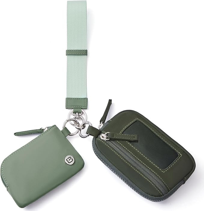 POIUGOYA Nylon Wristlet Wallets, Dual Pouch Keychain Wristlet Wallet, RFID Small Wallet With Coin... | Amazon (US)