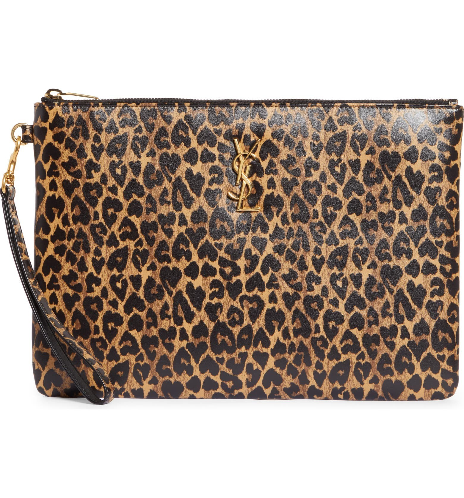 Monogram Leopard Print Leather Tablet Pouch | Nordstrom