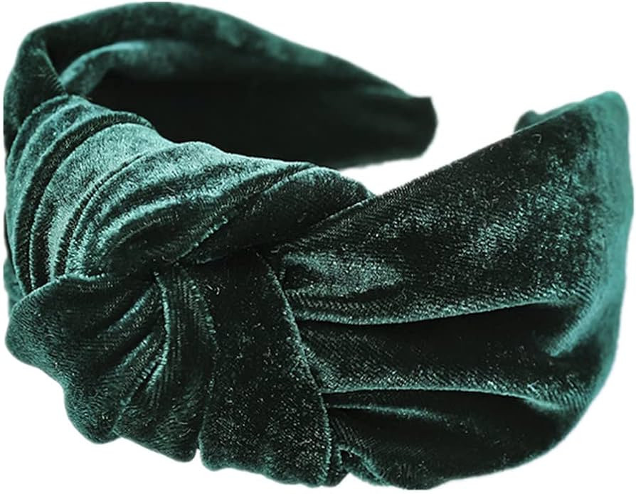 Women Velvet Knot Headband Elastic Wide Knotted Hairband Cocktail Dating Makeup Hair Hoop for Lad... | Amazon (US)