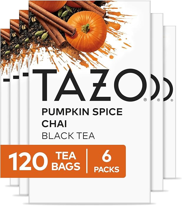 TAZO Pumpkin Spice Chai Tea Bags, Black Tea, Holiday Gift For Tea Lovers, 20ct (6pk) | Amazon (US)