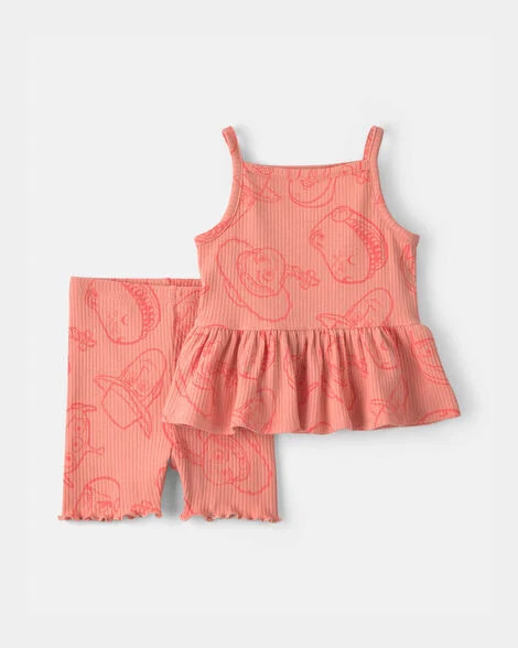 Toddler Girl 2-Piece Pixar\u00a9 Toy Story Sleeveless Top & Short Set - Coral | Carter's Inc