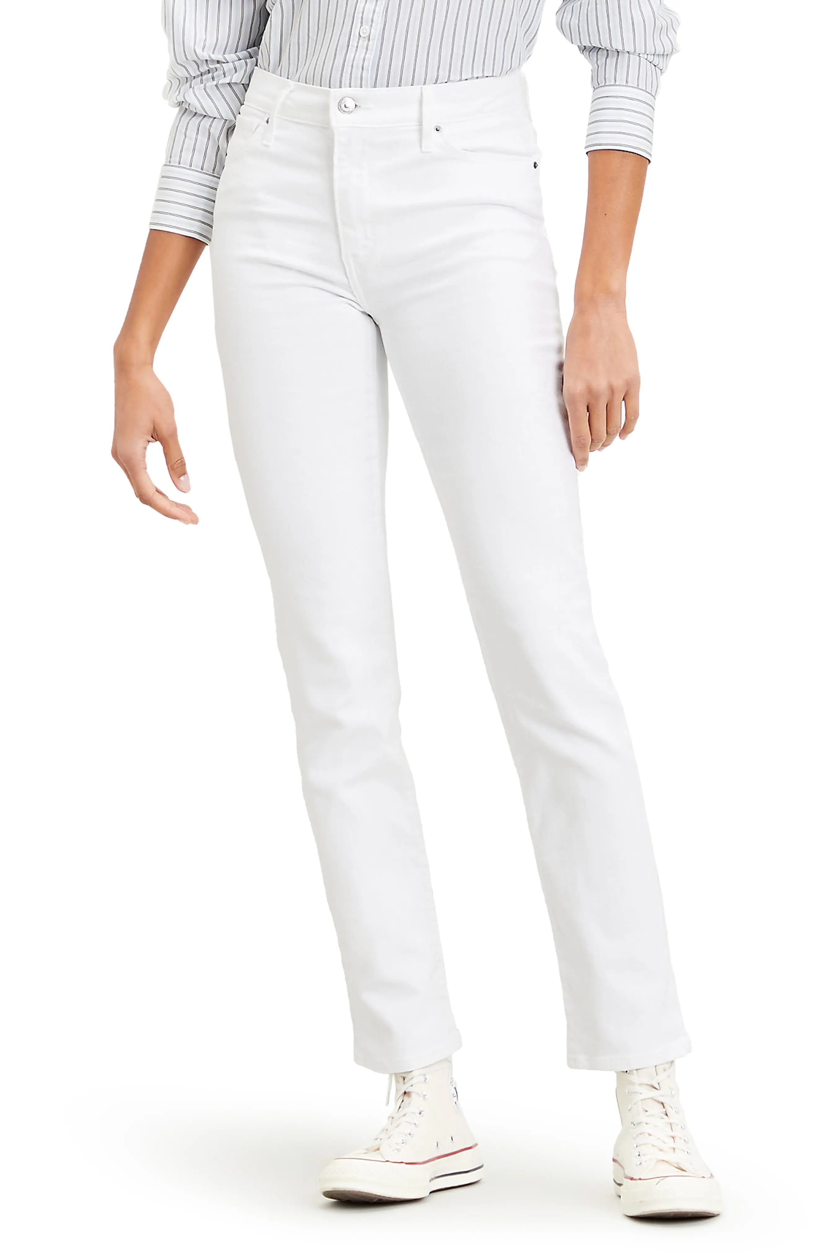 levi's 724(TM) High Waist Straight Leg Jeans, Size 27 X 32 in Western White at Nordstrom | Nordstrom