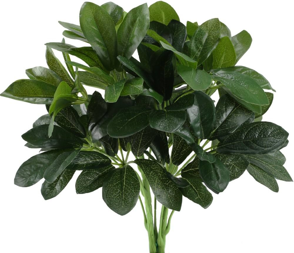 GTIDEA Artificial Shrubs Plants Fake Silk Schefflera Bushes Real Touch Faux Greenery Leaf Arrange... | Amazon (US)