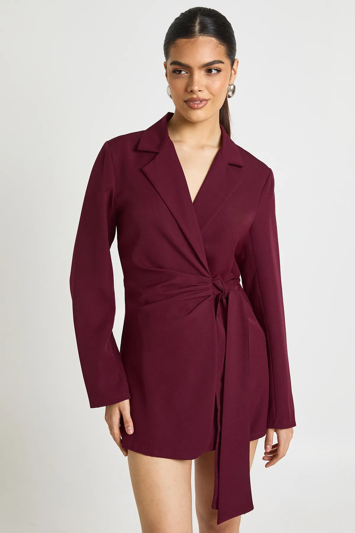 Wrap Drape Front Tailored Blazer Dress | boohoo (US & Canada)