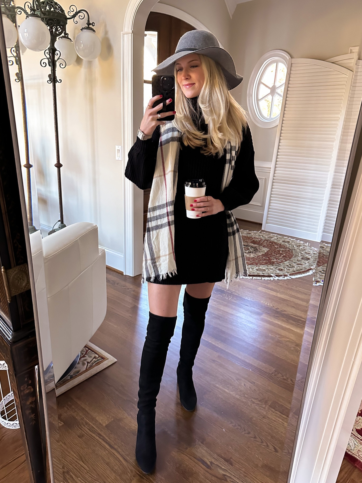 Amazon sweater dress. Wearing an xs. The fit is a little oversized. 

Winter outfit, holiday outfit

#LTKstyletip #LTKunder50 #LTKHoliday