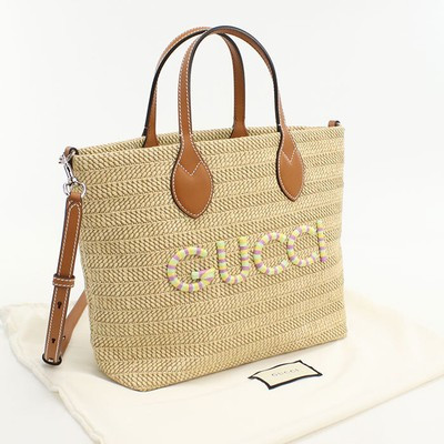 Almost Unused GUCCI basket bag 779671 patch tote bag women beige Used | eBay US