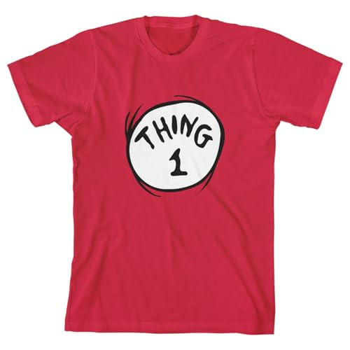 Dr. Seuss Thing 1 Youth Red Crew Neck Short Sleeve T-shirt-18 | Amazon (US)