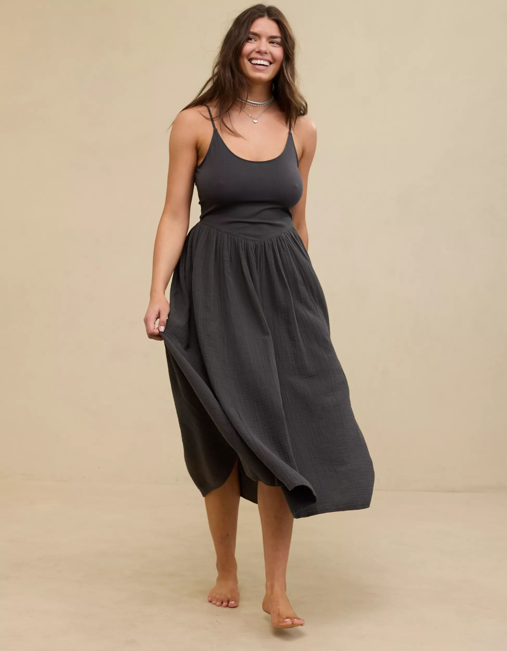 Aerie At The Barre Midi Dress | Aerie